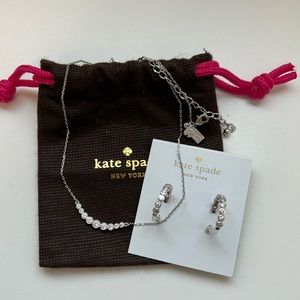 Kate Spade Silver Hoop earrings and necklace set